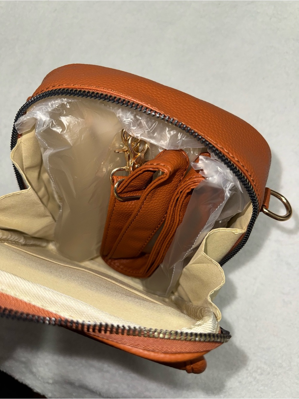 SHEIN Cognac Brown Mini Crossbody with Buckle Pocket - Picture 5 of 5